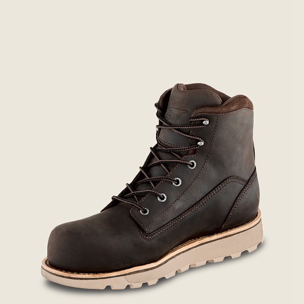 Bottes de Sécurité Red Wing - Traction Tred Lite - 6-Inch Waterproof Toe - Marron Foncé - Homme 435F